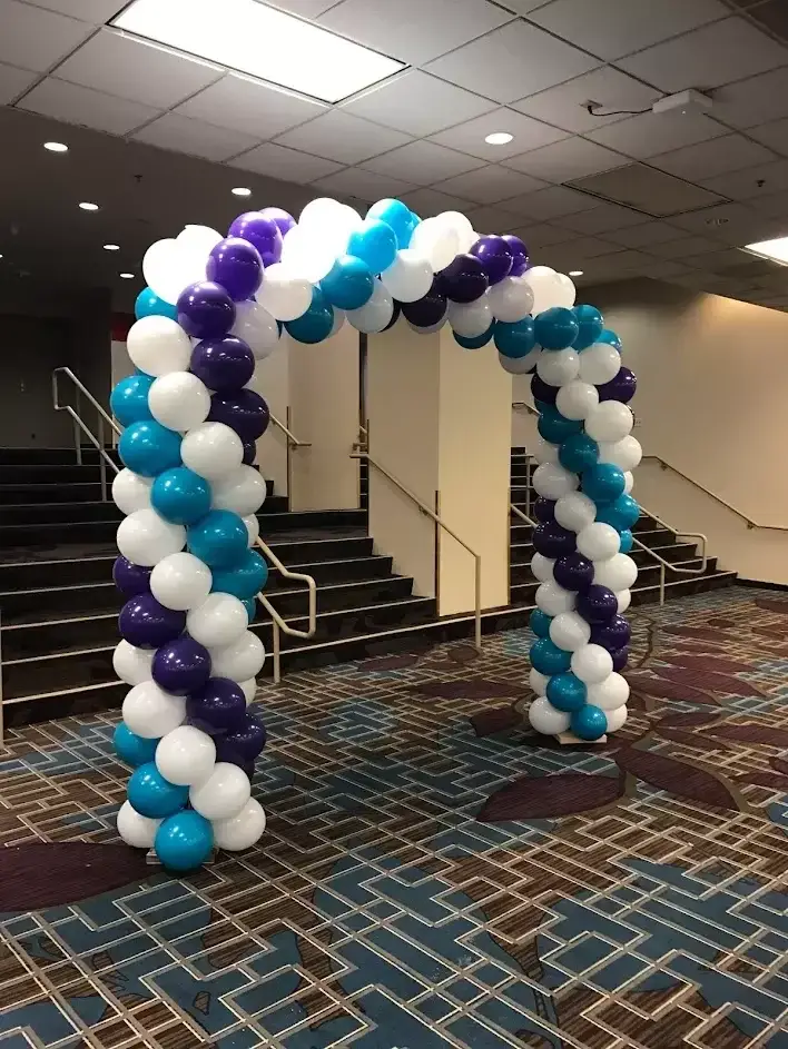 balloon arch in the lobby