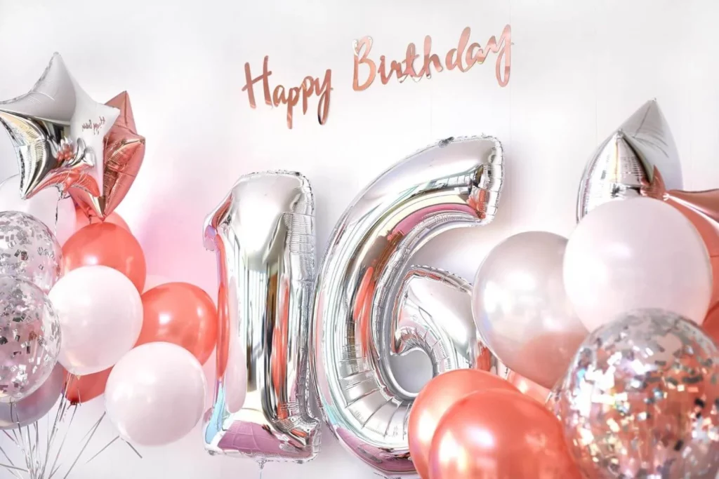 sweet 16 birthday balloons