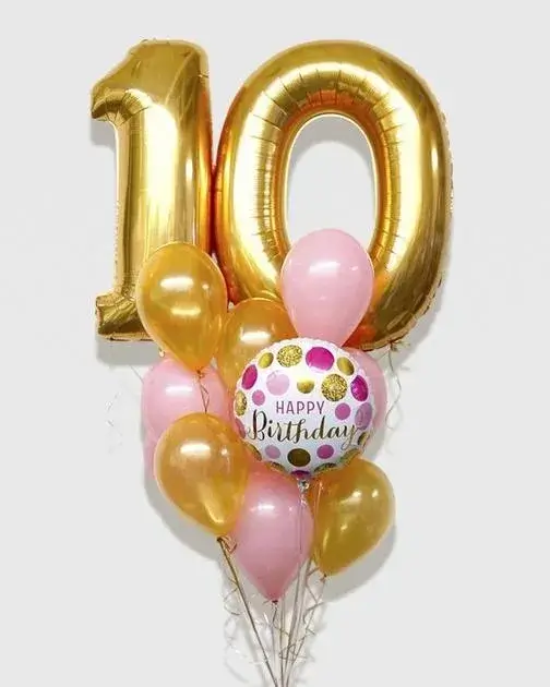 number 10 balloon bouquet