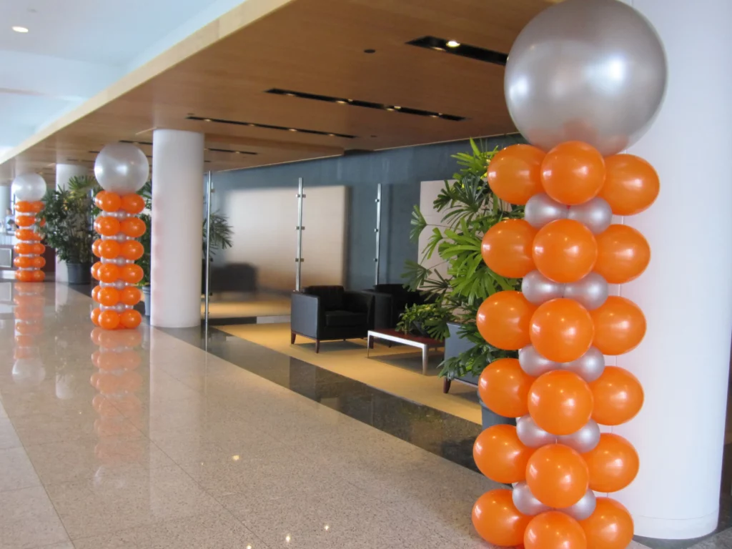 orange balloon columns