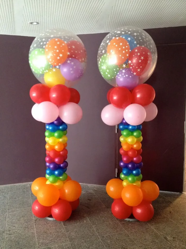 rainbow balloon columns