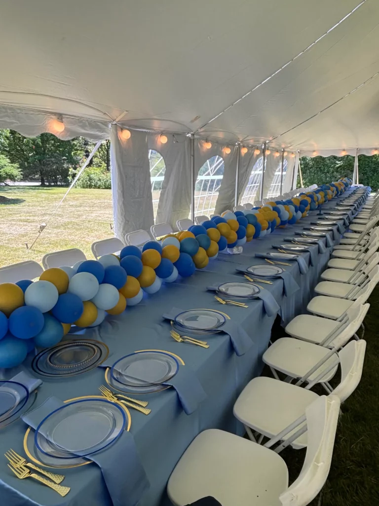 Outdoor Bar Mitzvah balloon decorations