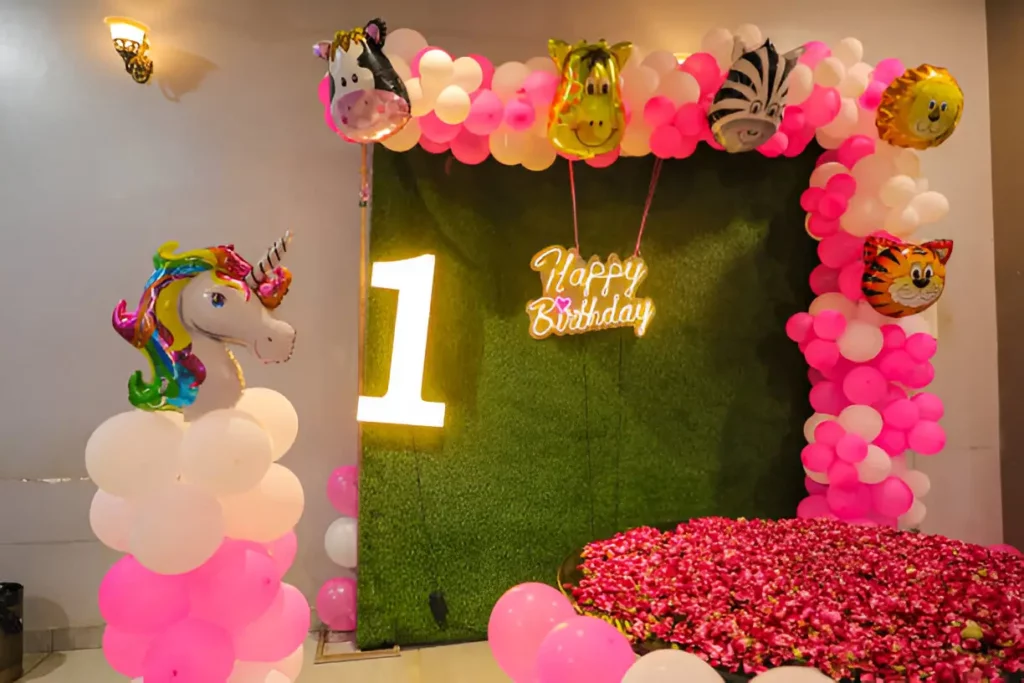 pink theme party decoration