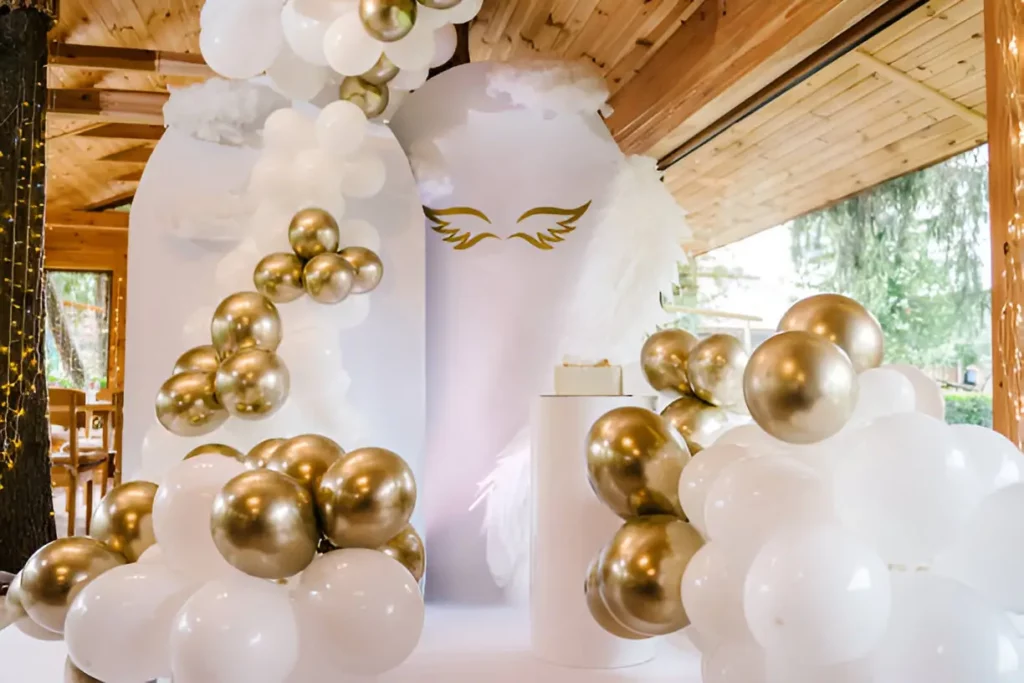 christening balloon decor