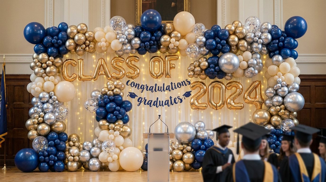 graduation balloon backdrop ideas