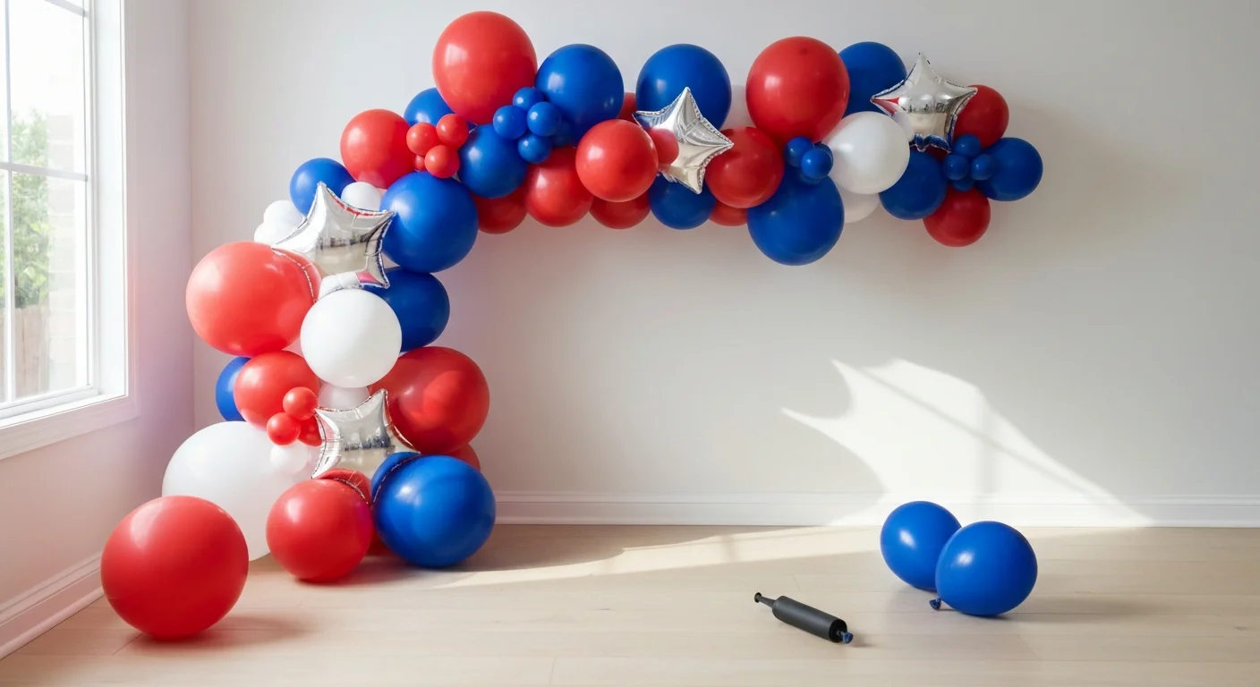 fourth of july balloon arch