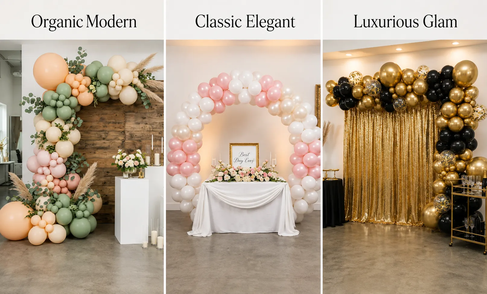 Balloon backdrop ideas for different event styles